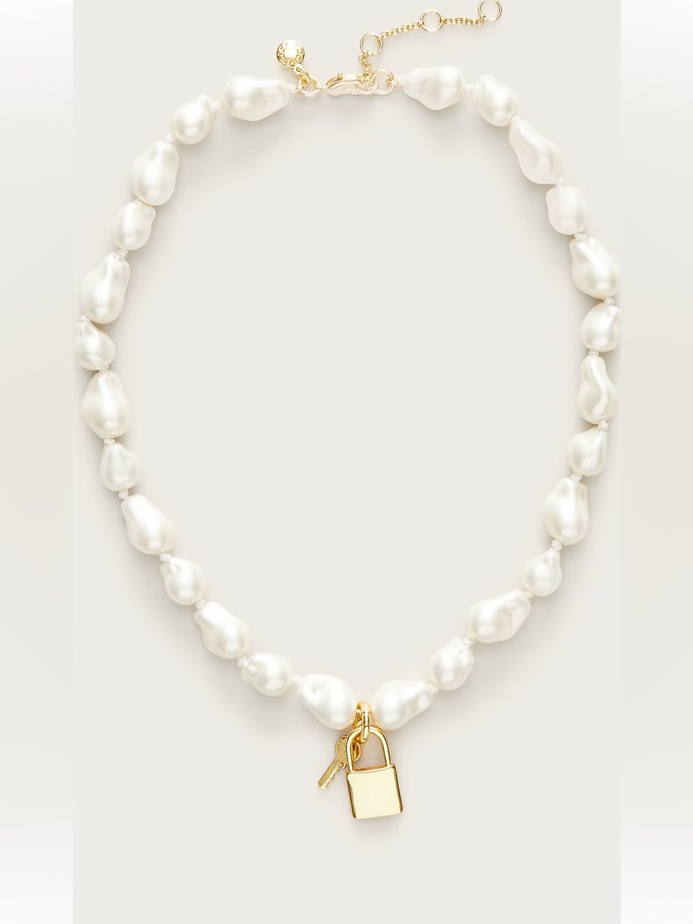 NEW J. Crew Baroque pearl necklace with key pendant